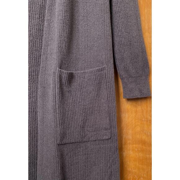 Barefoot Dreams Gray Duster Cardigan Maxi Pockets Slits CozyChic Lite Open Sz S - Picture 4 of 7